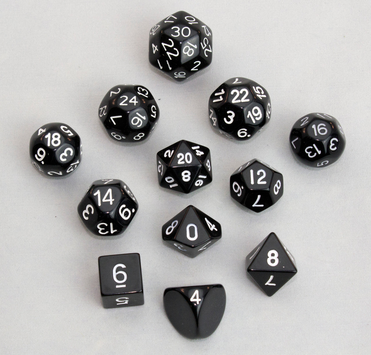 12pc Tiered Dice Set - Black