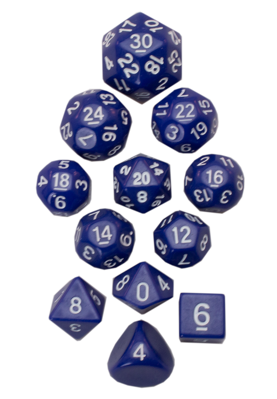 12pc Tiered Dice Set - Blue