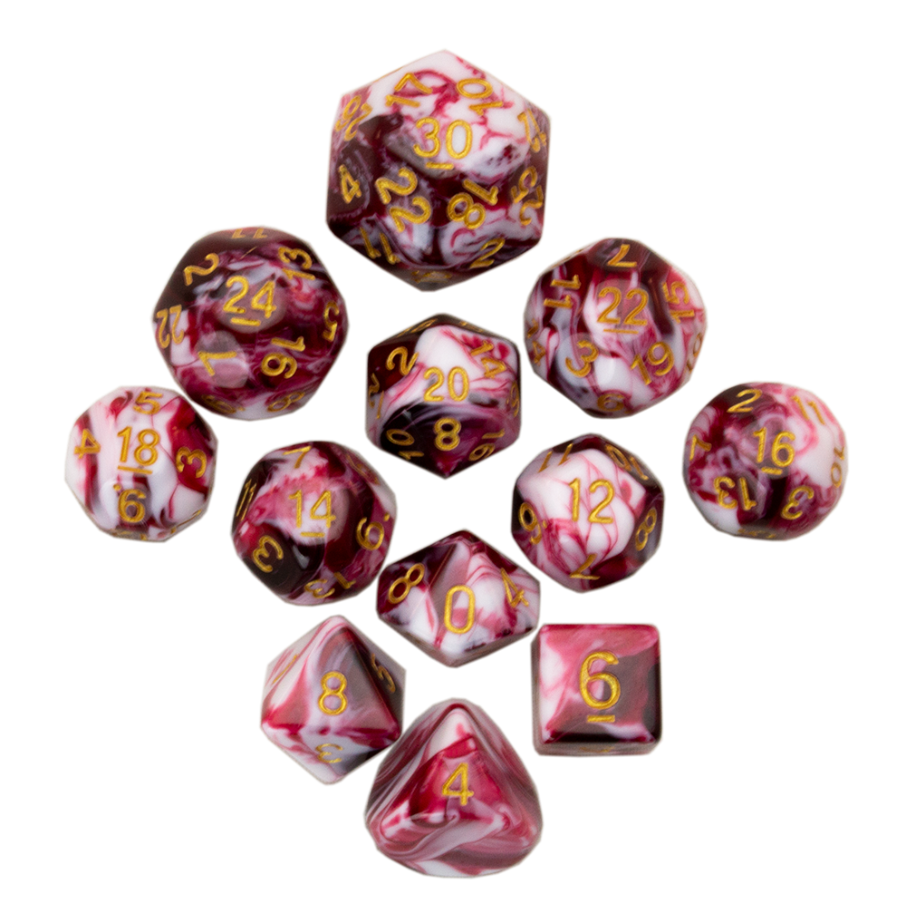 12pc Tiered Dice Set - Black Cherry Sundae