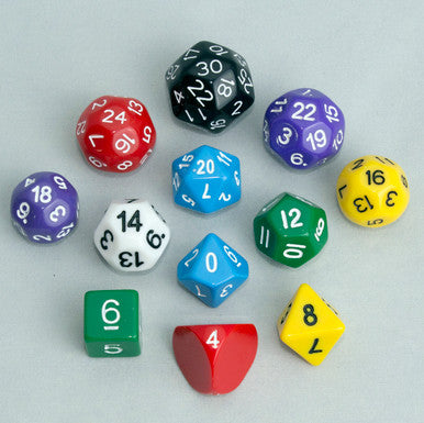12pc Tiered Dice Set - Multi-colored