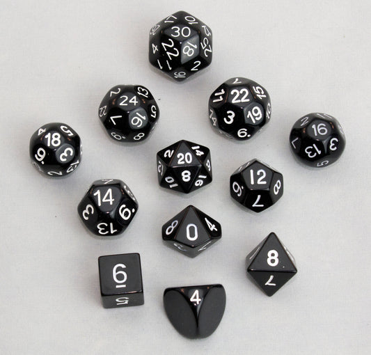 12pc Tiered Dice Set - Black