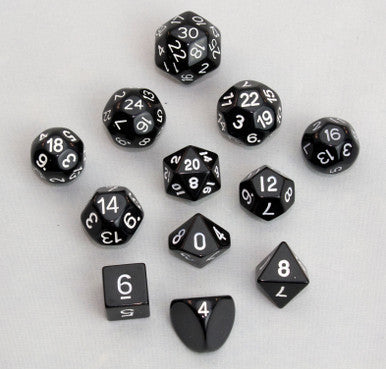 12pc Tiered Dice Set - Black