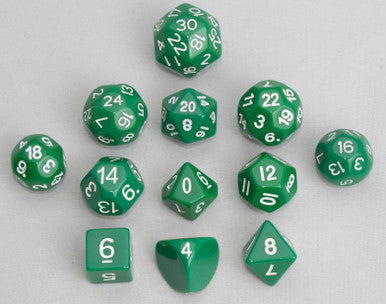 12pc Tiered Dice Set - Green