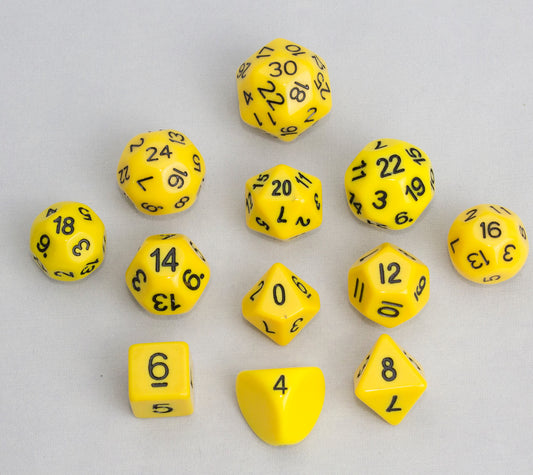 12pc Tiered Dice Set - Yellow