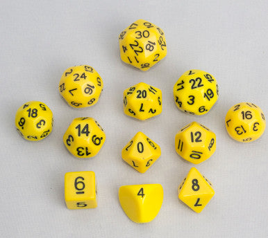 12pc Tiered Dice Set - Yellow