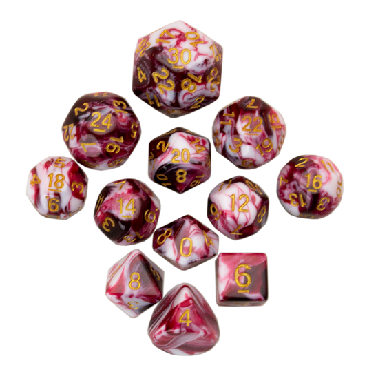 12pc Tiered Dice Set - Black Cherry Sundae