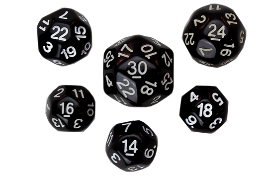 Dice Set - Black, 6 pc Upgrade