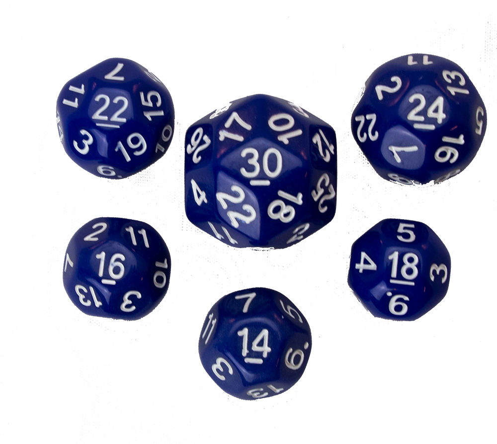 Dice Set - Blue, 6 pc Upgrade