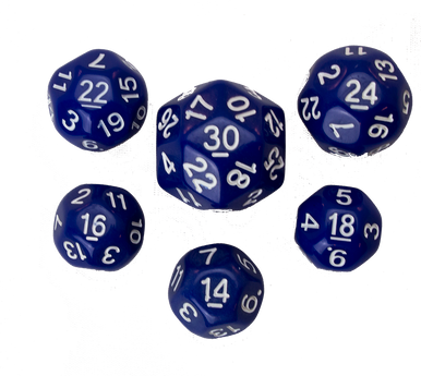 Dice Set - Blue, 6 pc Upgrade