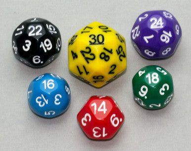 Dice Set - Multi-colored, 6 pc Upgrade