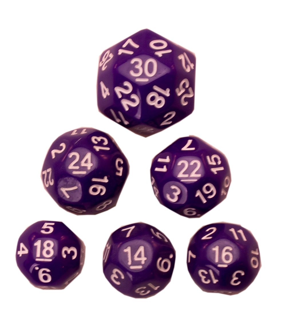 Dice Set - Purple, 6 pc Upgrade