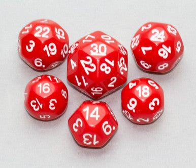 Dice Set - Red, 6 pc Upgrade