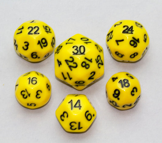Dice Set - Yellow, 6 pc Upgrade