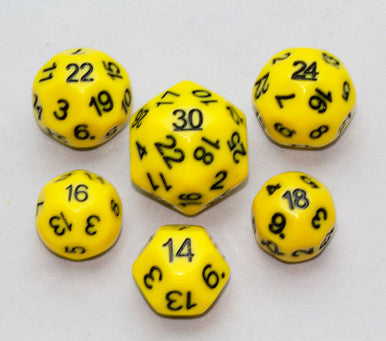 Dice Set - Yellow, 6 pc Upgrade
