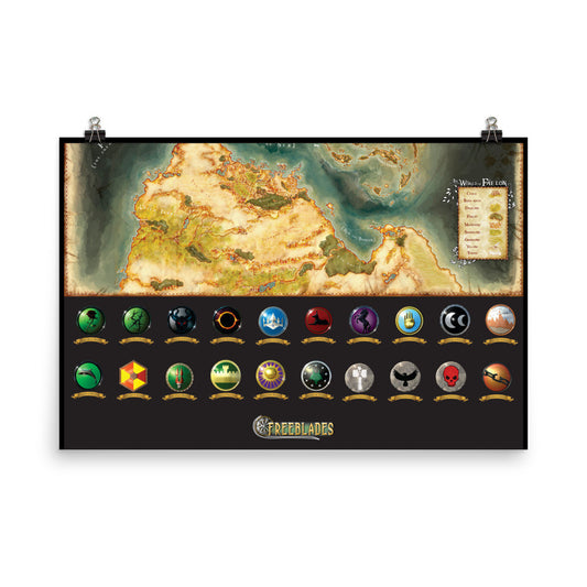 Large Faelon Map Poster - southern half